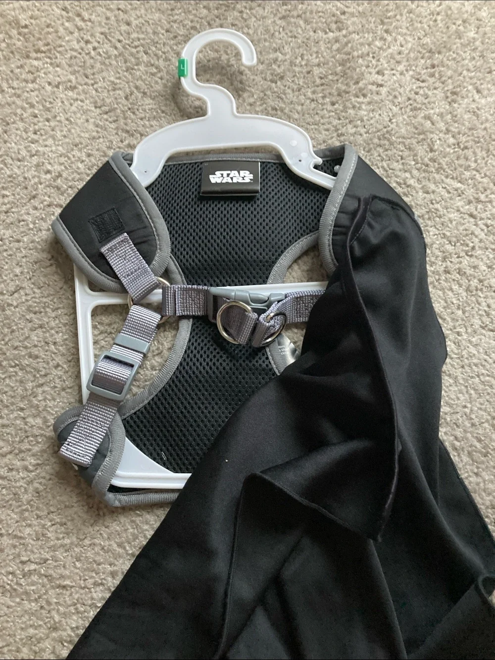 Star Wars Darth Vader Kids Cape Harness w/toys - Black with Green & Gray Details